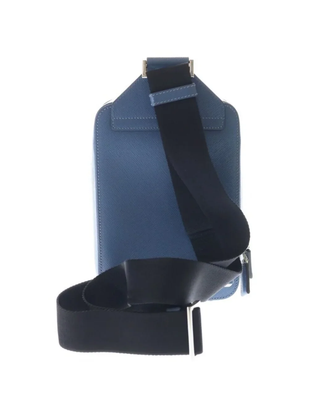 Prada Body Shoulder Bag Light Blue Saffiano 2 Silver